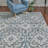 Mickelson Medallion Gray/Blue Scrolled Transitional Diamond Medallion Area Rug-1417071550