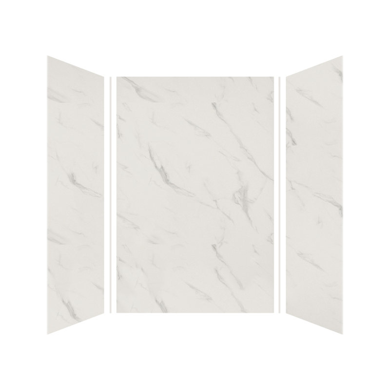 Expressions 48" W x 48" D 3 Panel Shower Wall, Bianca