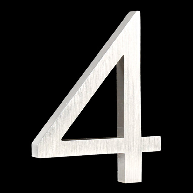 Numéro de maison flottant en métal 6 po, Argenté, 4
