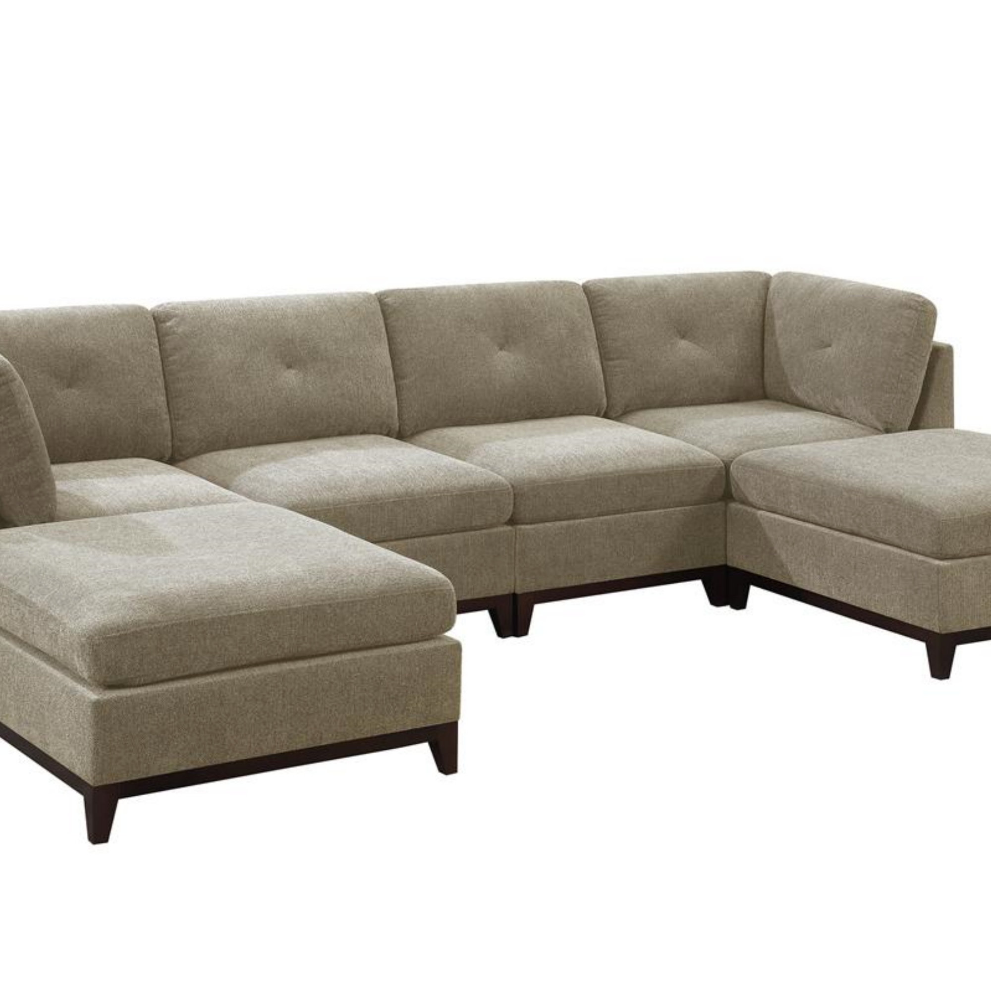 Hokku Designs Camel Chenille Fabric Modular Sectional Set Living Room ...