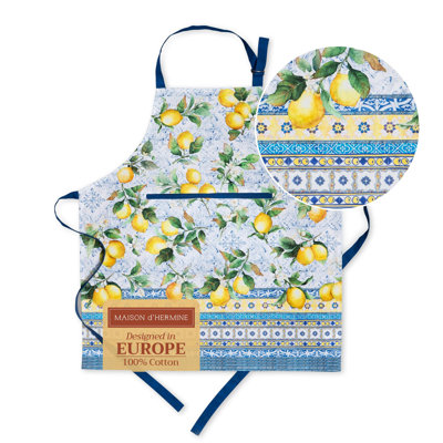 Maison d'Hermine Citrus 100% Cotton Apron - 27.5" x 31.5"