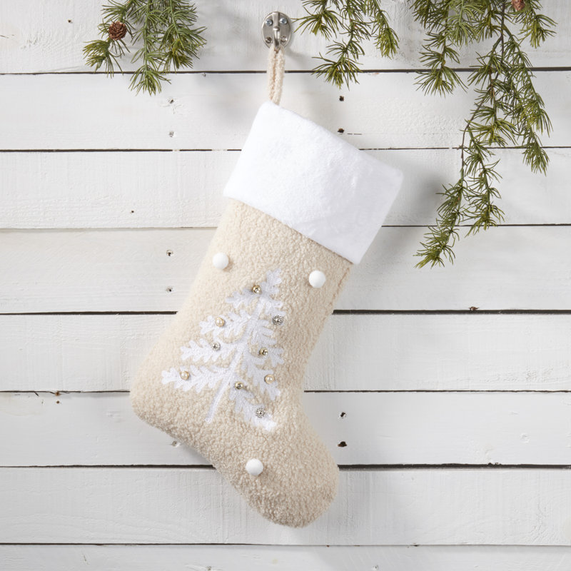 Chaussette de Noël festive à feuillage