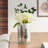  Dureen 7" Evergreen Conifer Frosted Silver Glass Hurricane-95418571