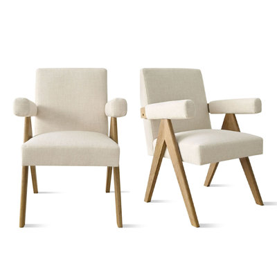 Montoria Upholstered Wood Dining Armchair