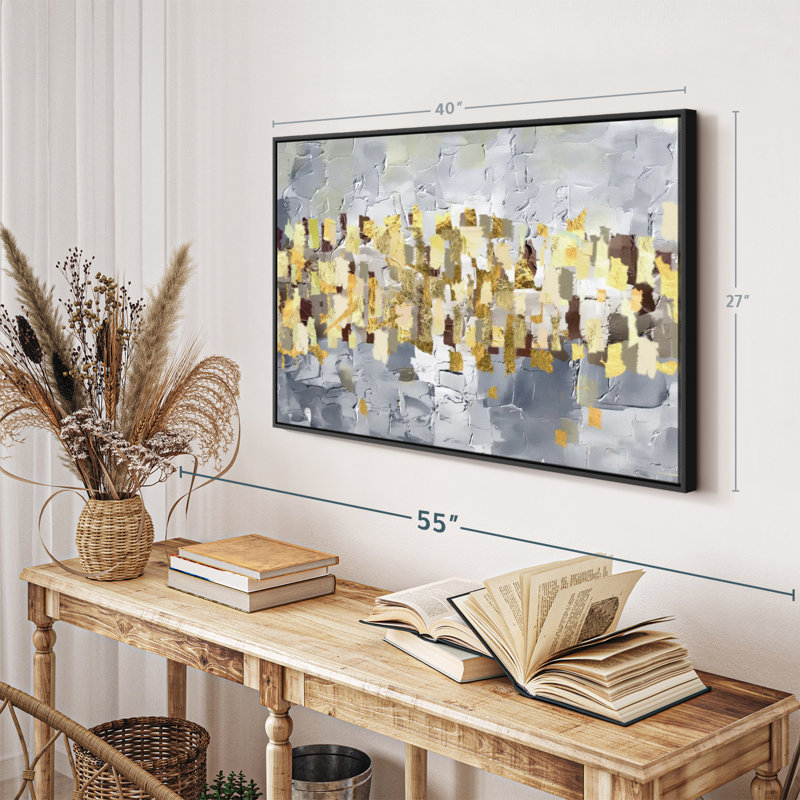 Gold And Silver Abstract Canvas Print, 27" H x 40" W