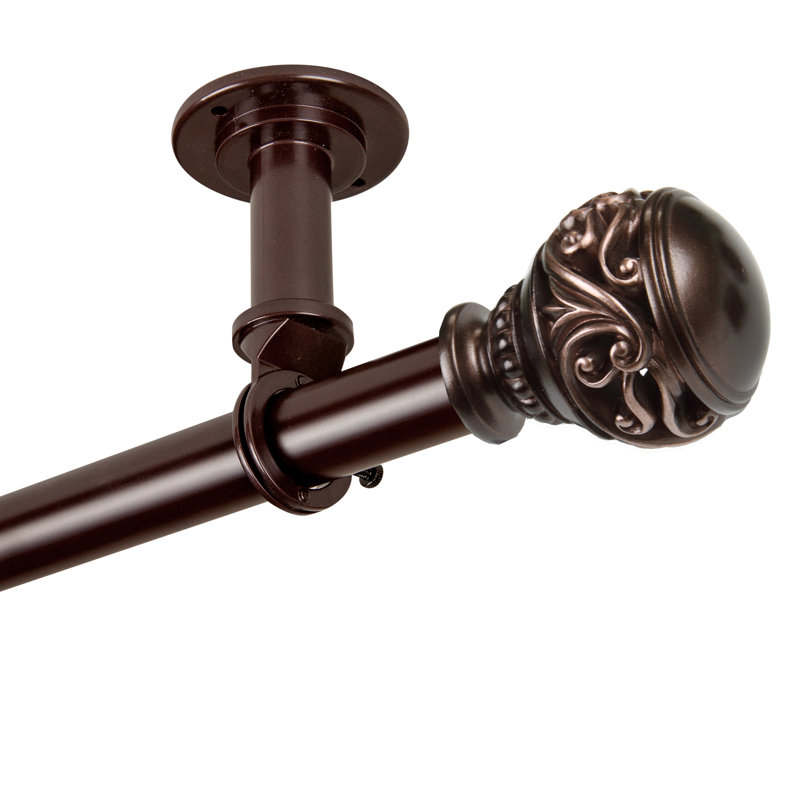 Tringle à rideaux simple réglable 1 po Addieson, 120" - 170", Bronze