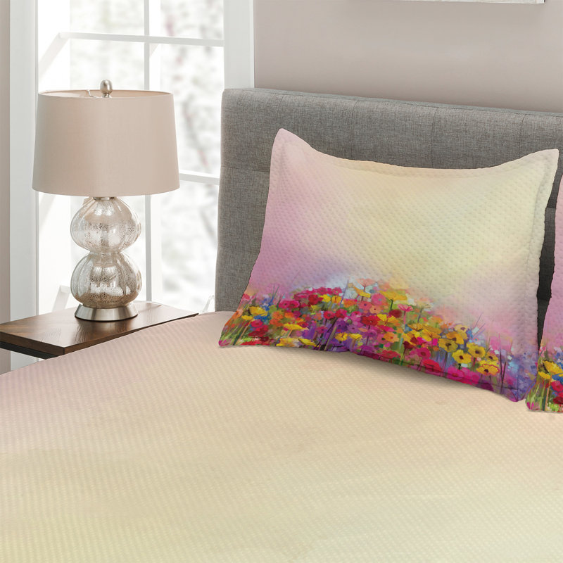 Floral Farmhouse / Country Polyester Coverlet, King Bedspread + 2 Shams