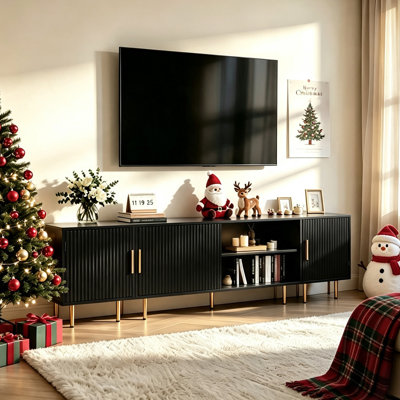 Modern Entertainment Center For Up To 80" TV, TV Stand With Storage Cabinet For Living Room, Bedroom