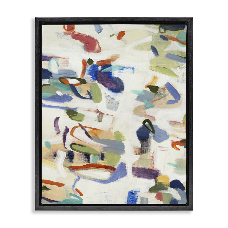 Cadre flottant à composition expressive, par Lisa Ridgers, Cadre flottant noir de jais, H 21 po x l 17 po