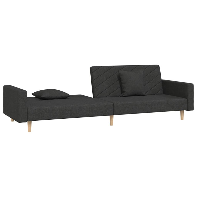 Upholstered 86.6'' Sofa, Natural, Black Polyester