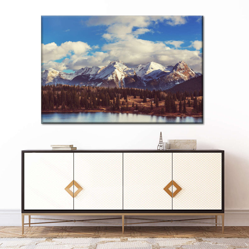 Paysage de montagne rocheuse sur toile, H 8 po x l 12 po x P 1 po