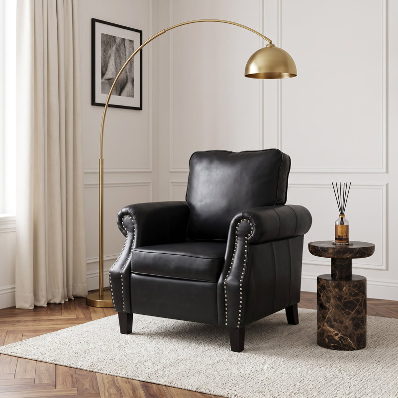 Fauteuil club l 36,5 po Cohligan, Similicuir minuit