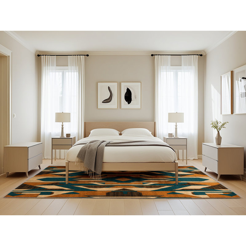 Machine Washable Art Deco Gray Area Rug, Rectangle 5' x 8'