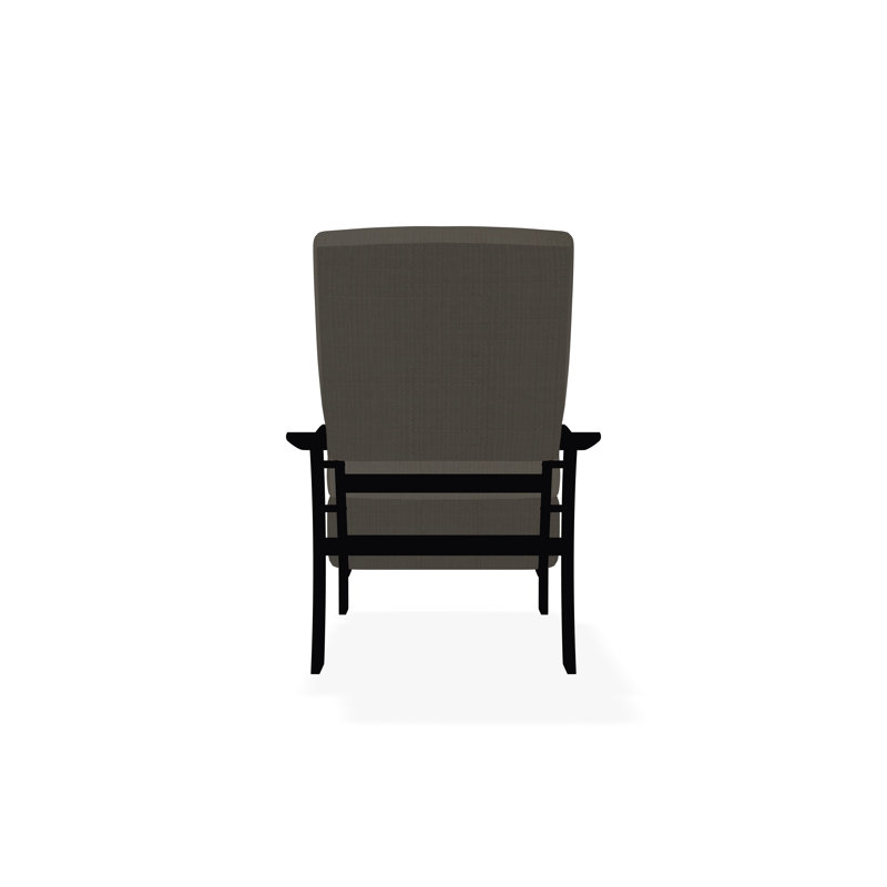 St. Catherine Marine Grade Polymer Deep Seating Cushion Arm Chair, Stone Linen, Black