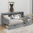 Wooden Twin Size Daybed With Storage Shelves, Multi-Functional Bed With Two Storage Drawers And Study Desk-27644746
