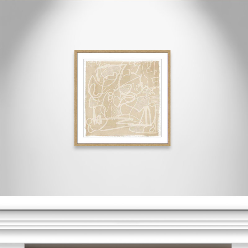 " Scribble Elegance " by Leah Straatsma, Natural Box Framed, 27.5" H x 27.5" W x 1.25" D