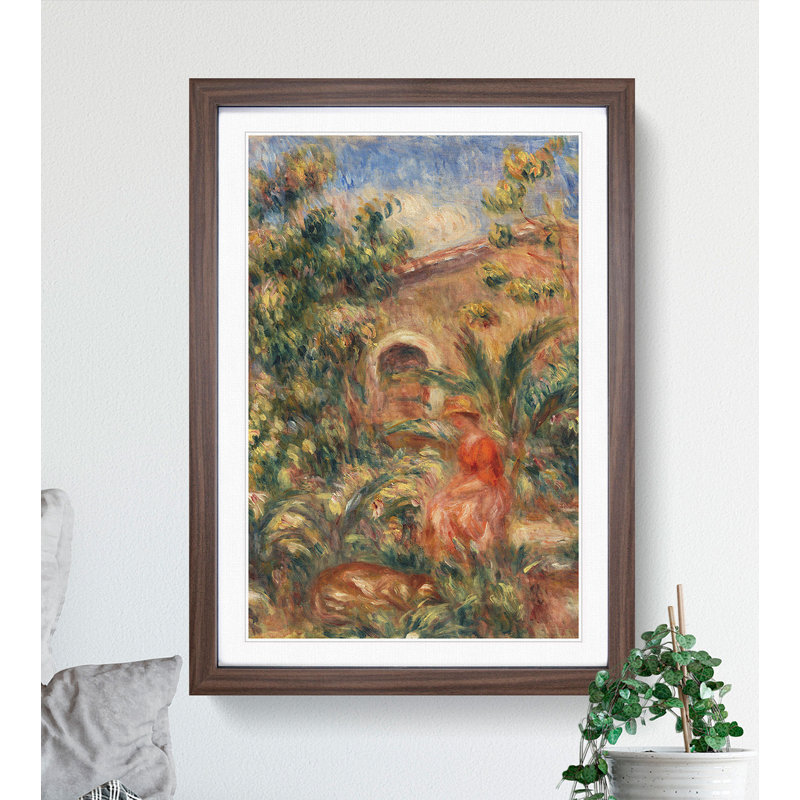 Farmhouse Vol.1 by Pierre-Auguste Renoir - Picture Frame Painting, Walnut, 90cm H x 65cm W x 2cm D