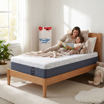 Pare-étincelles de luxe hybride de luxe Emma - 11 po - ressorts ensachés et mousse de luxe bio confort