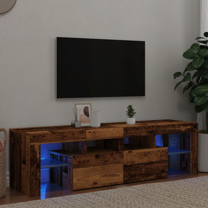 Therrien Unfinished TV Stand for TVs up to 60", Old Wood