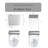 YingZe 23" Compact Smart Toilet with Bidet Seat Built-in For Small Bathroom, Auto Flush, LED Night Light,Heated Bidet with Warm Air Drying (White with Grey Panel)-122811526