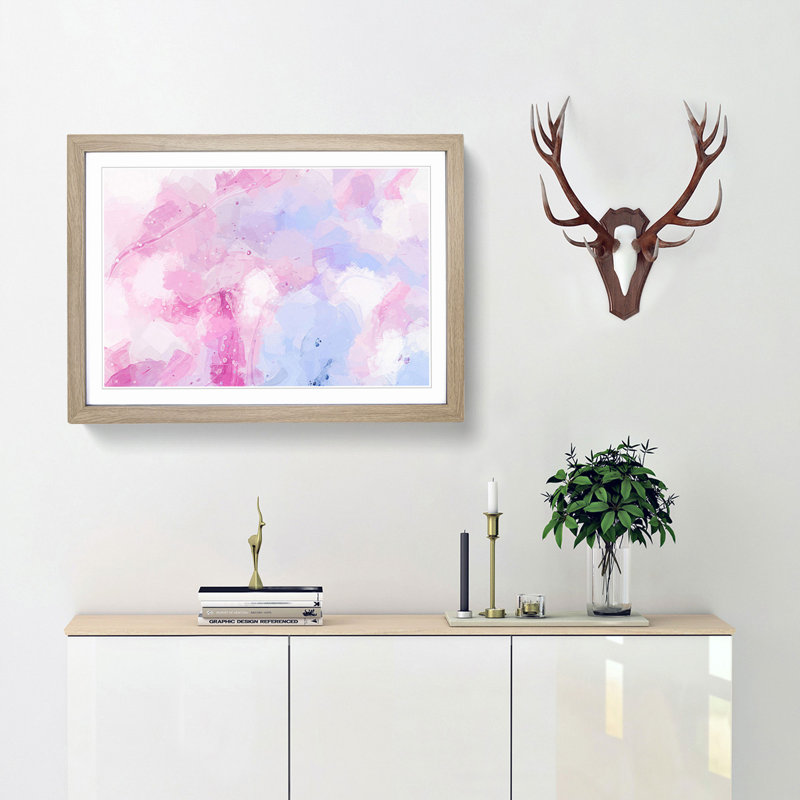 Set Me Free in Abstract - Picture Frame Graphic Art Print, 60cm H x 91cm W x 2cm D, Oak