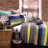 Boho Stripe Turquoise/Tangerine Microfiber Reversible Comforter Set-359574086-321088881