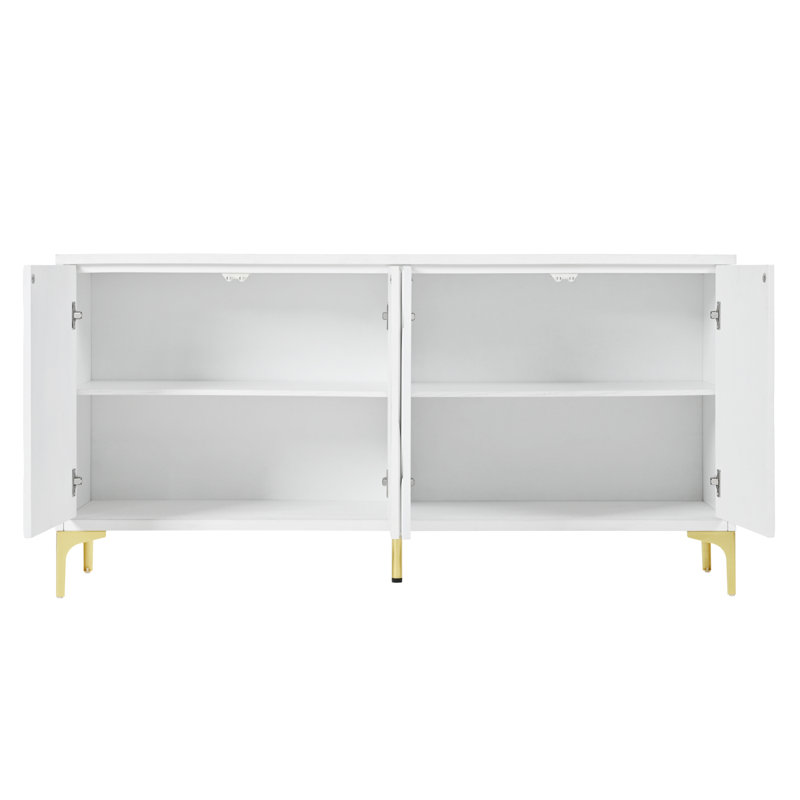 Buffet pour chambre à coucher sans poignée, Blanc