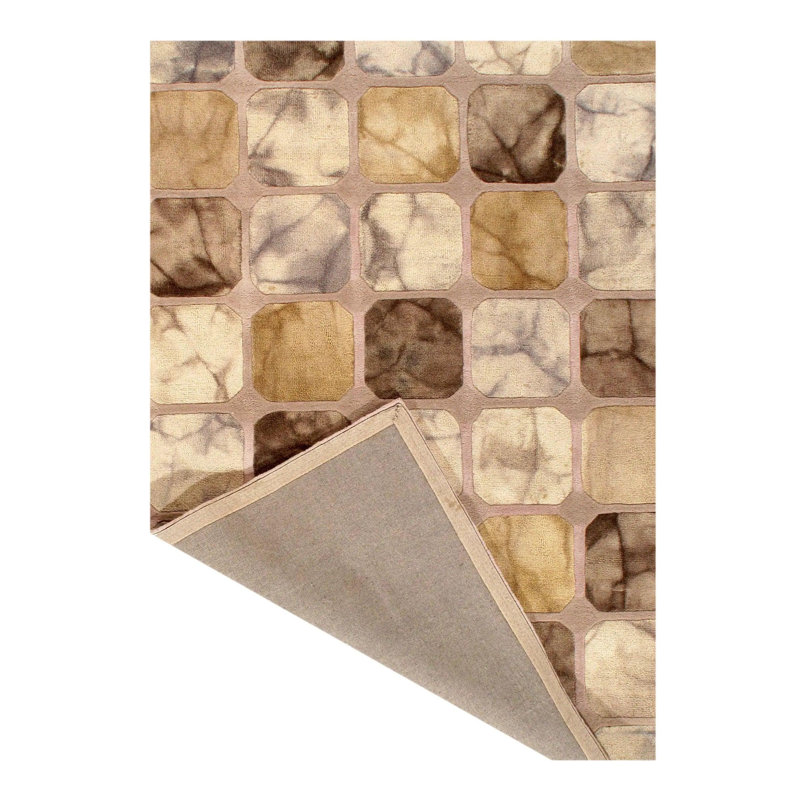 Hand Woven Cotton and Wool Geometric Area Rug