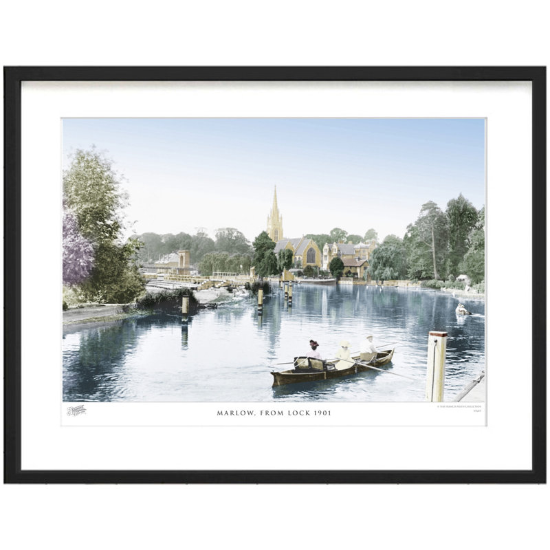 Marlow, From Lock 1901 by Francis Frith - Single Picture Frame Print, 28cm H x 36cm W x 2.3cm D
