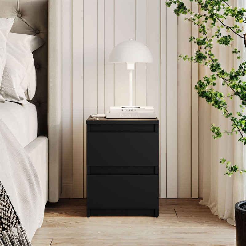 30 cm W Bedside Table, Black