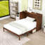 Grand lit escamotable en bois avec tiroir de rangement et ports USB-1636182619