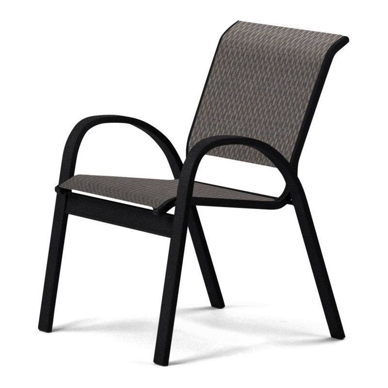 Chaise de patio empilable Hiraku, Grain de café, Noir texturé