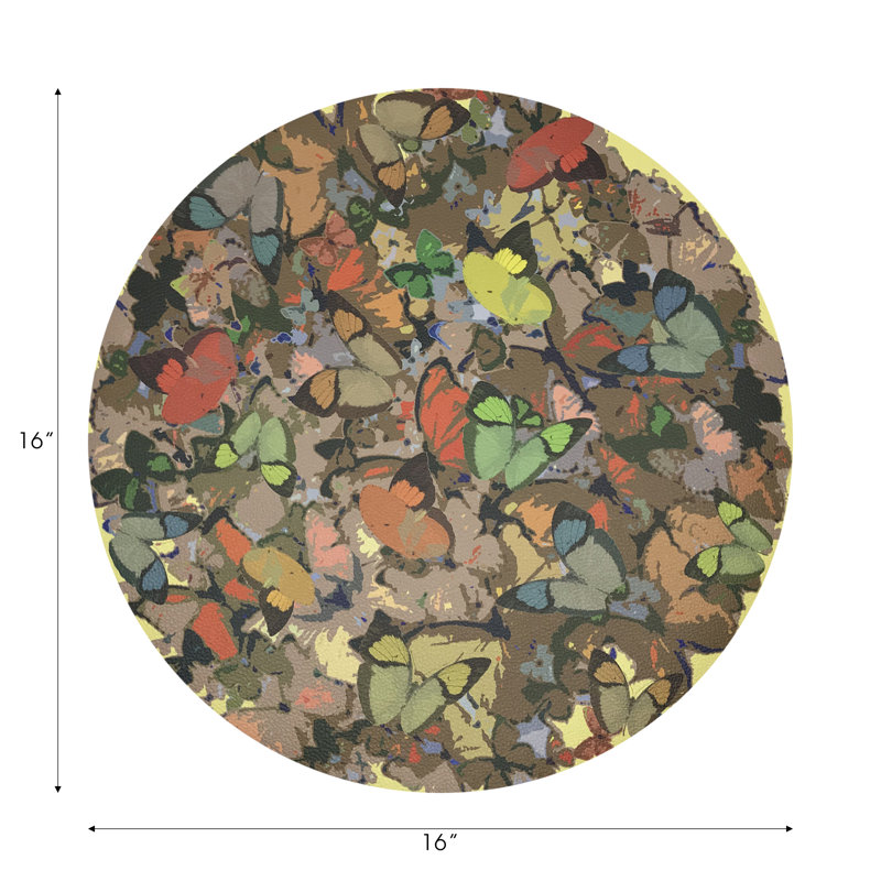 Mariposa Pebble 16" Vinyl Placemat, Yellow