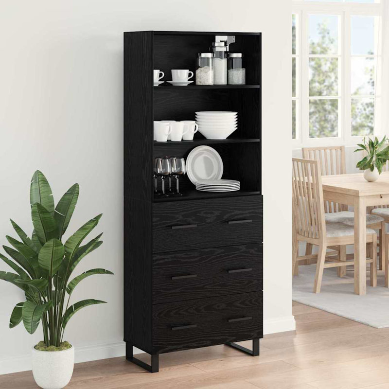 69.5cm Sideboard, Black Oak