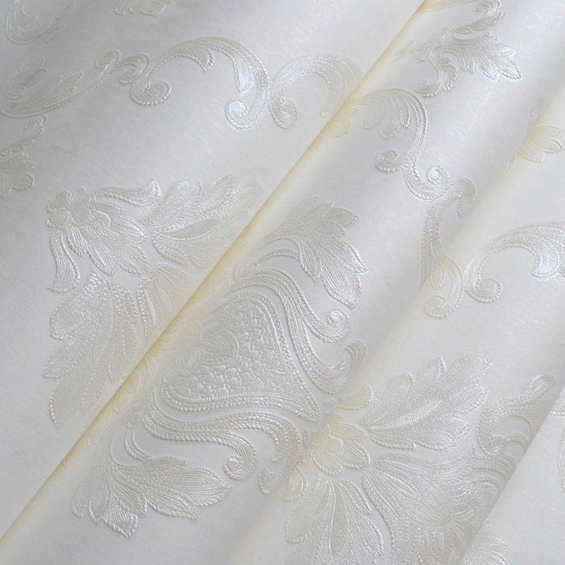 Papier peint texturé damassé 3D en relief non tissé pour une décoration intérieure élégante