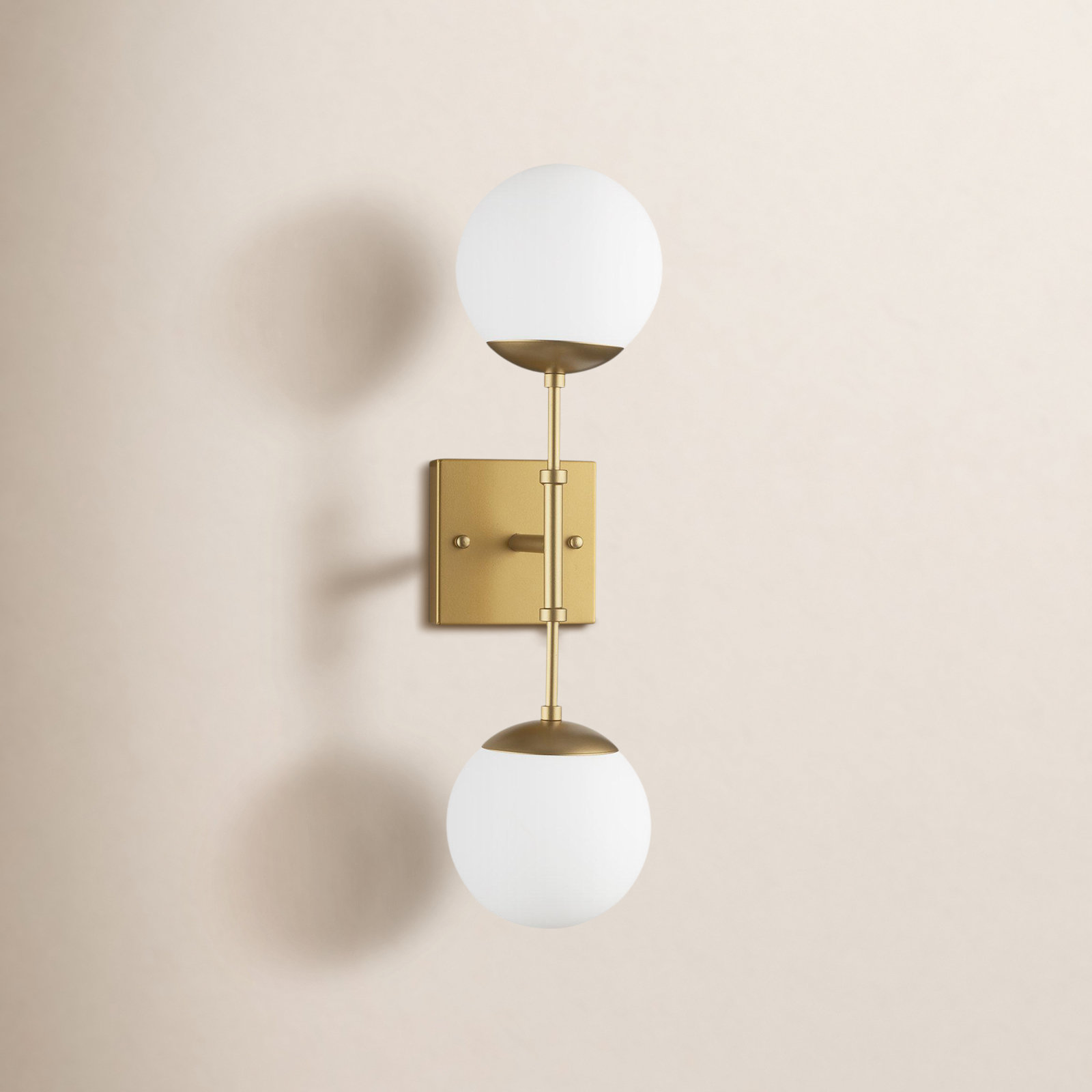 Benton 2 Light Glass Dimmable Wall Scone, Brushed Gold