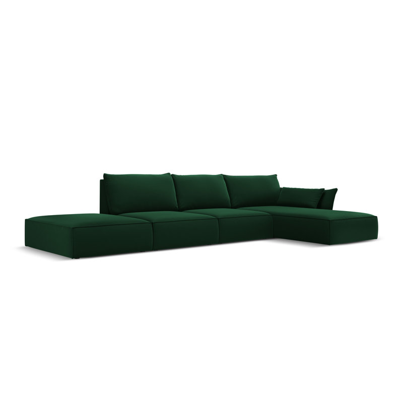 Alexsandro 5 Seater Corner Sofa , Right Hand Facing, Green