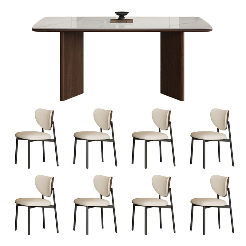 Ensemble de table de salle à manger rectangulaire haut de gamme, H 29,5 po x L 70,8 po x l 31,5 po