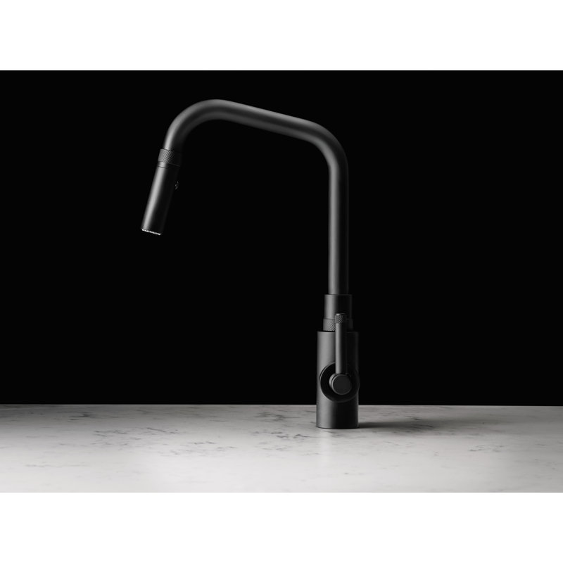 Campo™ Pull-Down Single Handle Kitchen Faucet, Italian Brass, Wheel
