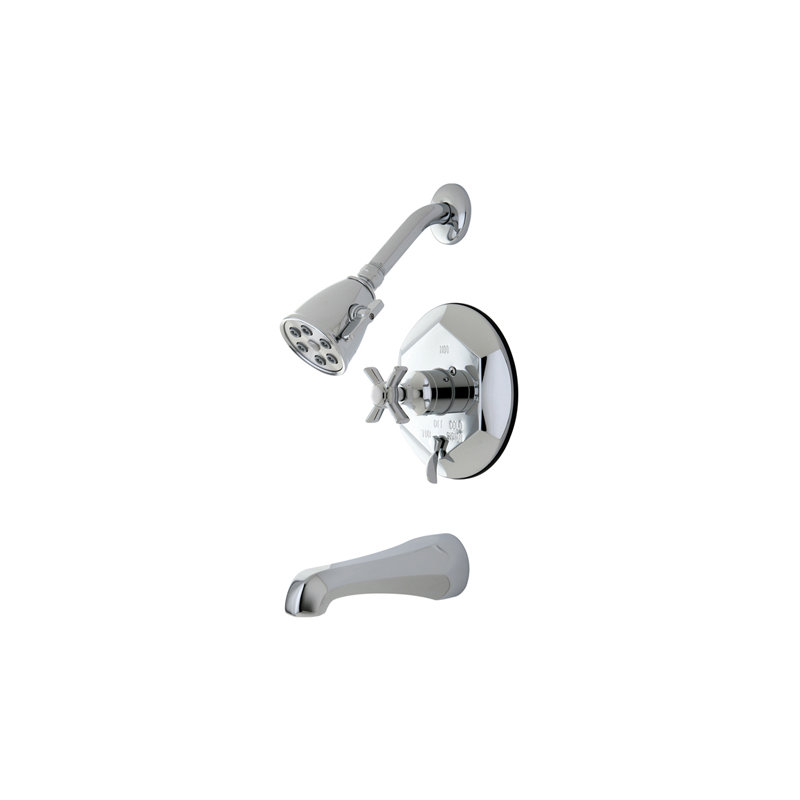 Kingston Brass Millennium Single-Handle Pressure Balanced Tub and Shower Faucet, Polished Chrome