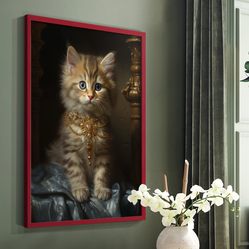 ANIMALS Series CXCVII - reproduction encadrée de qualité supérieure - prête à être accrochée - aucun clou requis, Rouge