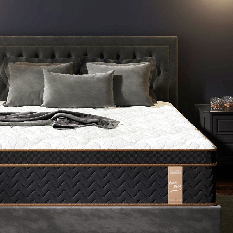 Matelas hybride moelleux de 10 po avec ressorts ensachés indépendamment et mousse viscoélastique imprégnée de gel, sans fibre de verre, support de bord à isolation de mouvement, matelas dans une boîte, certifié Certipur-Us