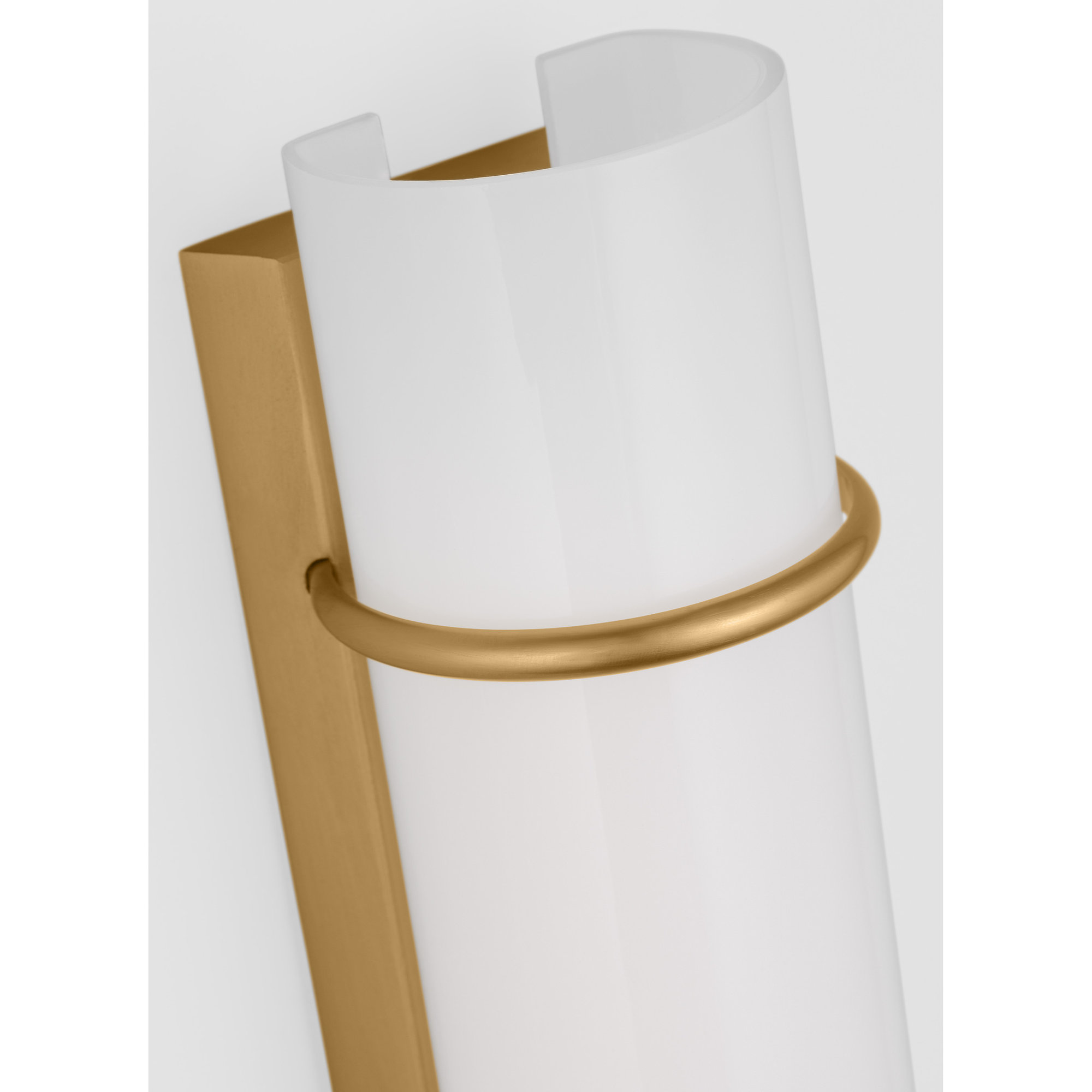 Romaine Single Transparent Dimmable LED Vanity Light, Brushed Brass