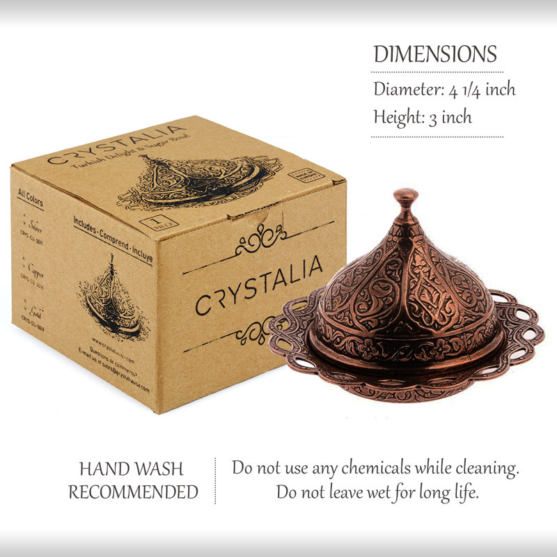 Bol à bonbons avec couvercle Crystalia Crystalia, Cuivre