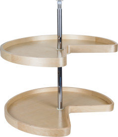 24" Kidney Banded Lazy Susan Set with Twist & Lock Adjustable Pole