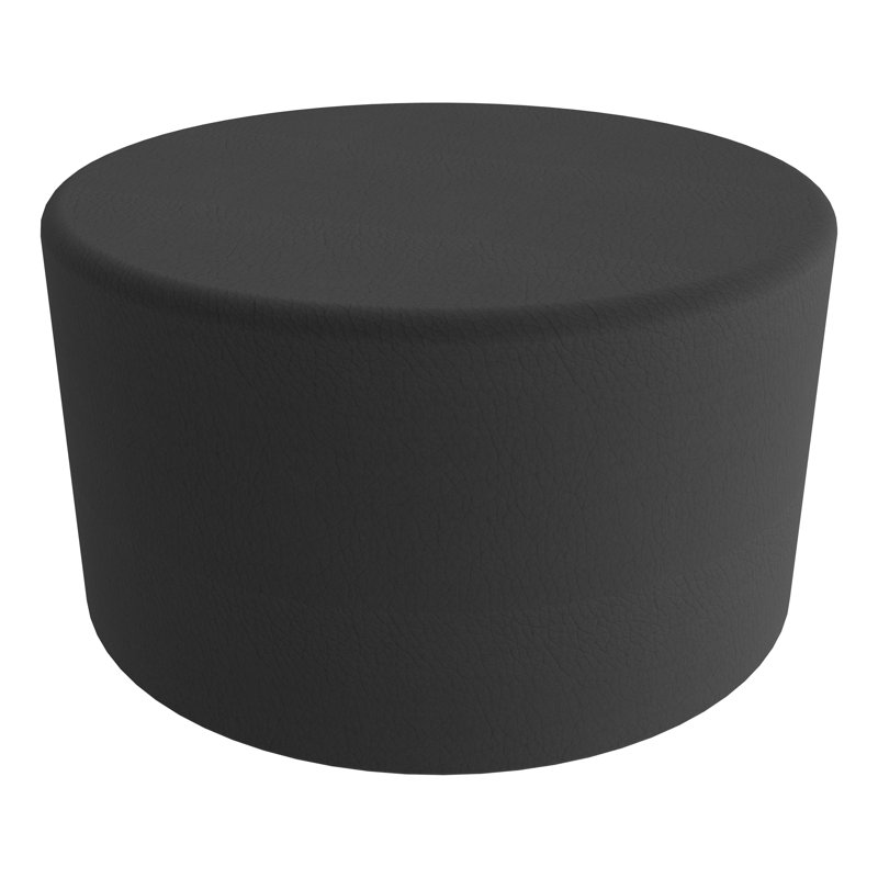 Grand tabouret cylindrique structuré en savoir plus, Noir, H 18 po x l 32,5 po x P 32,5 po, Non