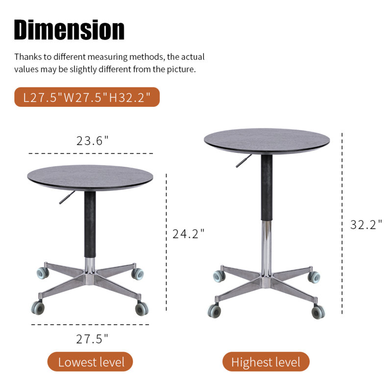 Table d'appoint ronde avec roulettes