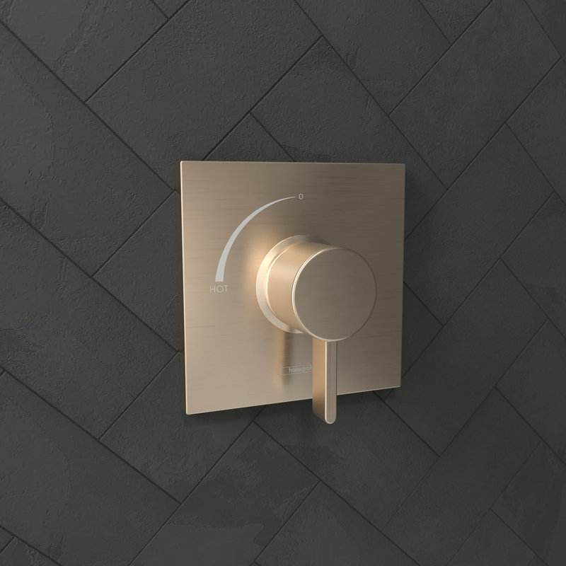 Ecostat Square 1-Handle 6-Inch Wide Pressure/Shower Balance Valve Trim Only, Brushed Bronze
