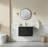 30" Black Wall Mounted & Floating Single Vanity With Ceramic Sink