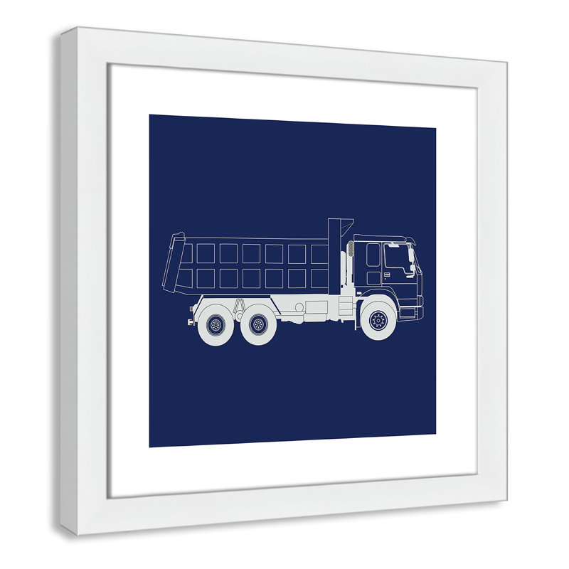 Art encadré Wild Camions, H 16 po x l 16 po x P 0,6 po, Encadré plat blanc